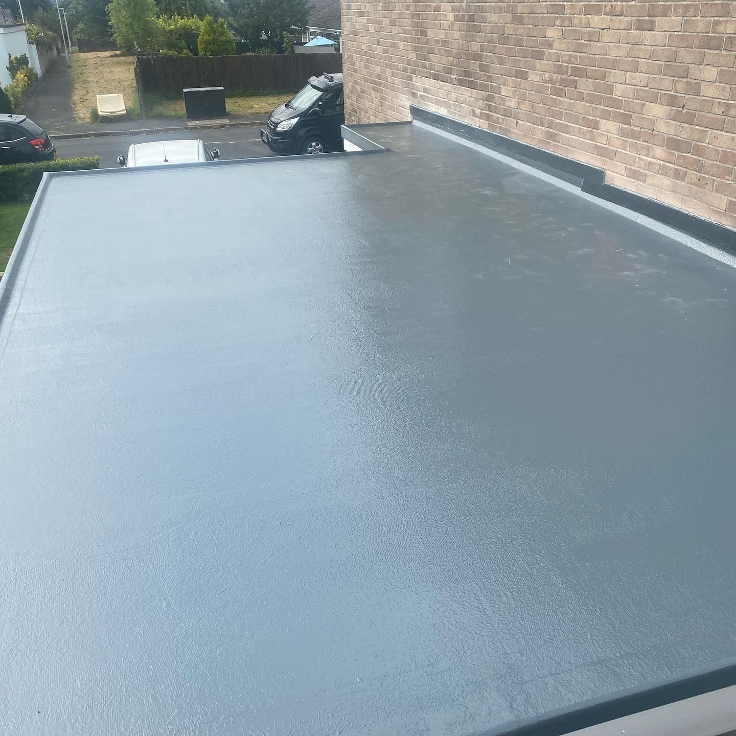 A GRP fibreglass flat roof installation on a property in Eastwood, Nottingham.